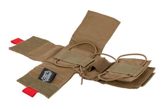 The High Speed Gear coyote Brown O3D on or off duty medical kit is designed to open for quick access